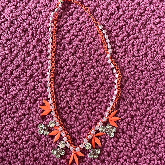JCREW Crewcuts Orange and Hot pink statement necklace, great worn condition cute - Picture 1 of 4
